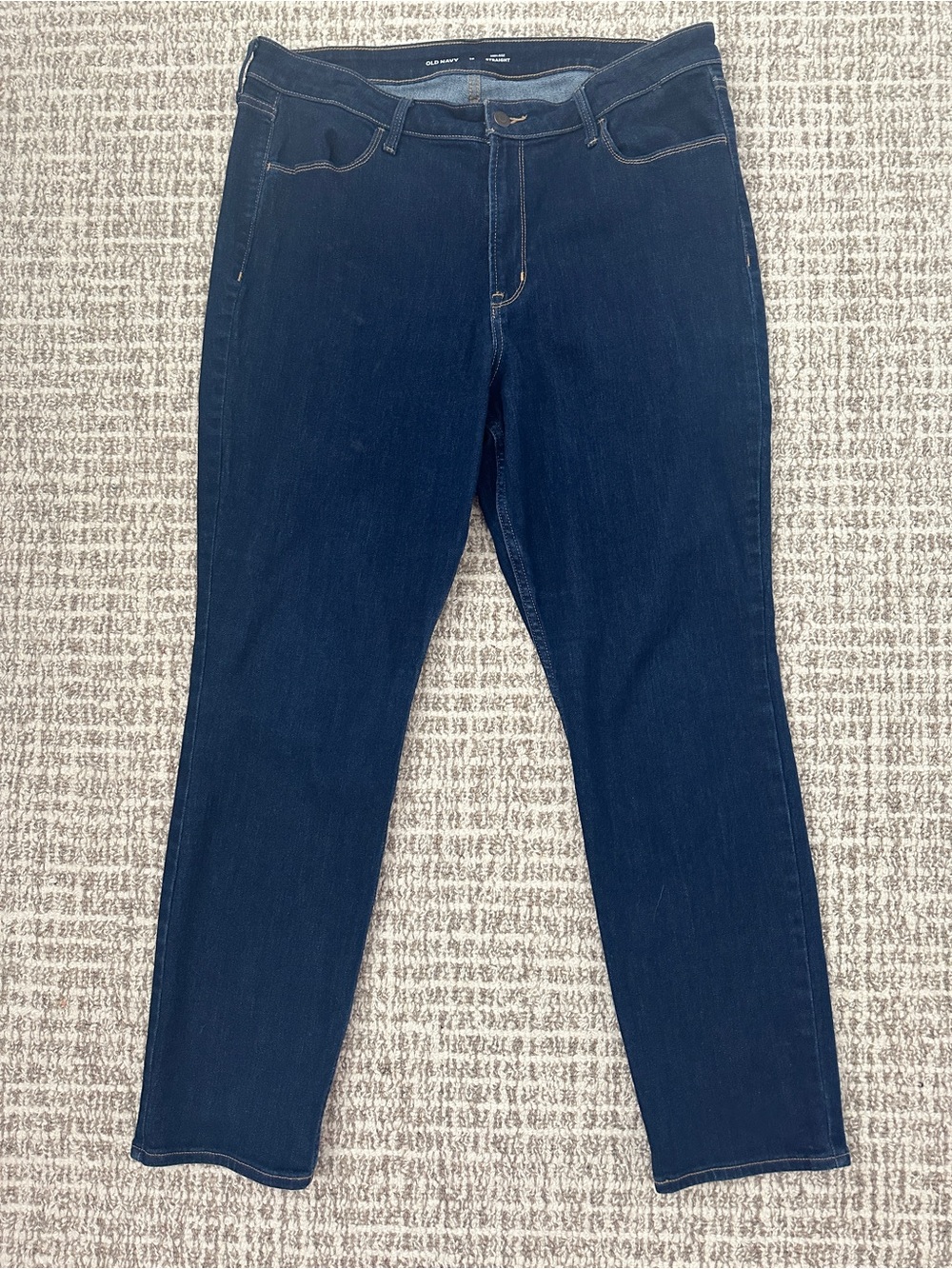 Old Navy Dark Blue Stretch High Rise Straight Women's Jeans, Sz 16